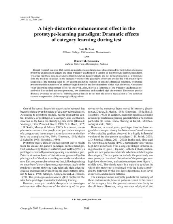 (PDF) A high-distortion enhancement effect in the prototype-learning ...