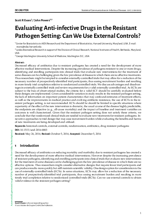 (PDF) Evaluating Anti-Infective Drugs in the Resistant Pathogen Setting ...