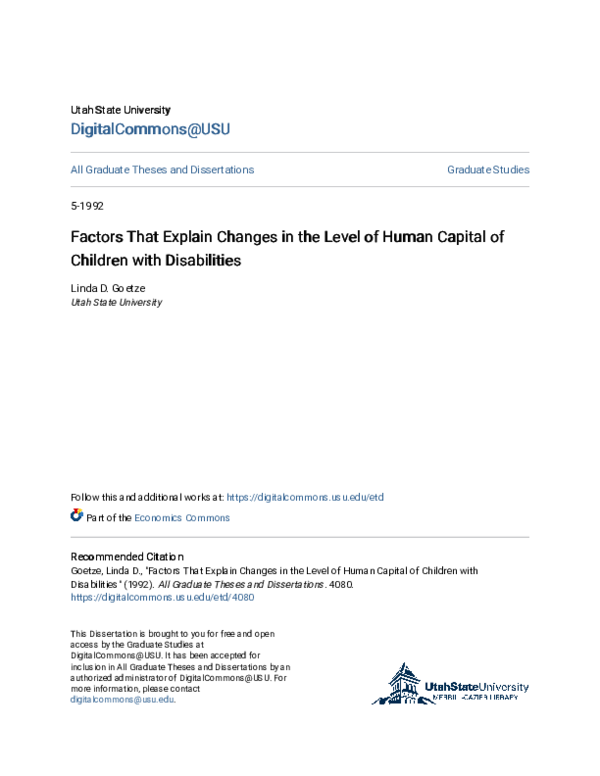 (PDF) Factors That Explain Changes in the Level of Human Capital of ...