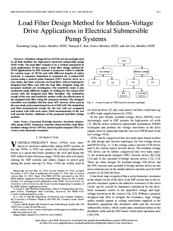 (PDF) Load Filter Design Method for Medium-Voltage Drive Applications ...