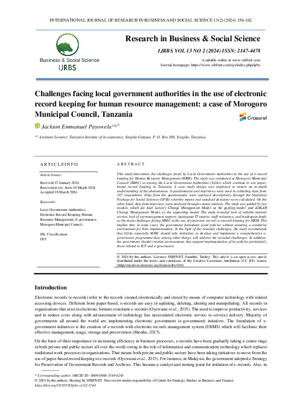 (PDF) Challenges facing local government authorities in the use of ...