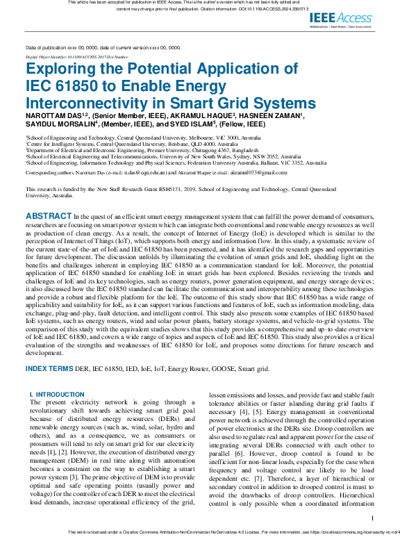 (PDF) Exploring the Potential Application of IEC 61850 to Enable Energy ...