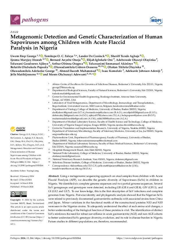 (PDF) Metagenomic Detection and Genetic Characterization of Human ...