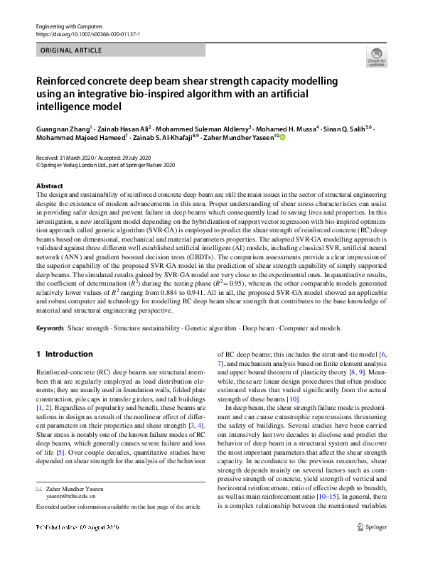 (PDF) Reinforced concrete deep beam shear strength capacity modelling ...