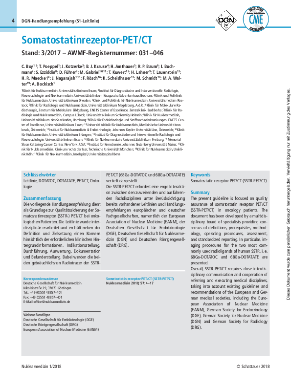 (PDF) Somatostatinrezeptor-PET/CT: Stand: 3/2017 – AWMF-Registernummer ...