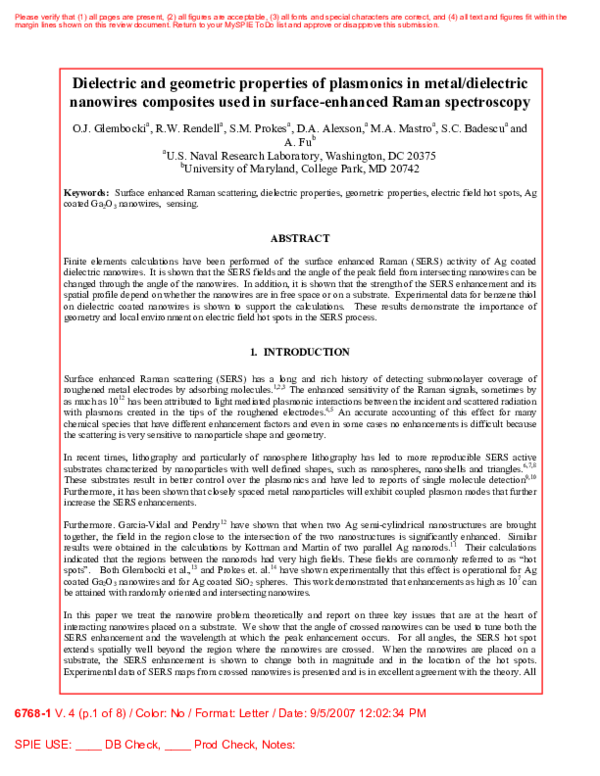 (PDF) Dielectric and geometric properties of plasmonics in metal ...