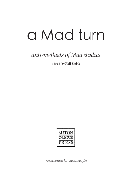 (PDF) A Mad turn - antimethods of Mad studies