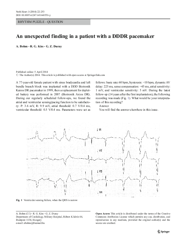 (PDF) An unexpected finding in a patient with a DDDR pacemaker