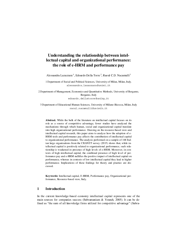 (PDF) Understanding the Relationship Between Intellectual Capital and ...