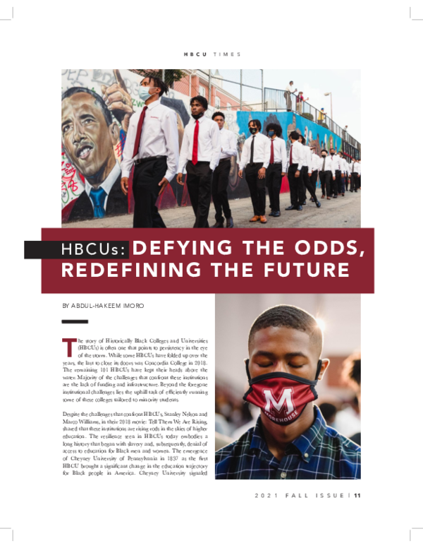 (PDF) HBCUs: Defying the Odds, Redefining the Future