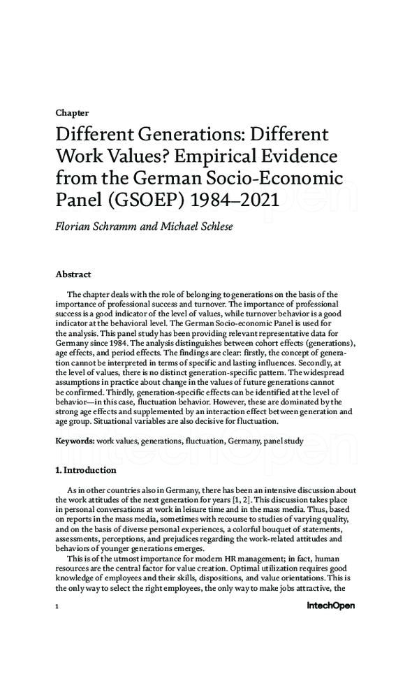 (PDF) Different Generations: Different Work Values? Empirical Evidence ...