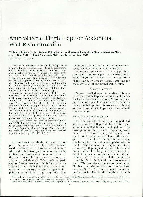 (PDF) Anterolateral Thigh Flap for Abdominal Wall Reconstruction