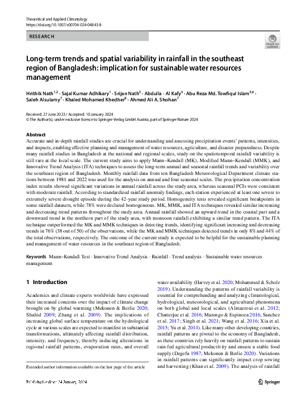 (PDF) Long-term trends and spatial variability in rainfall in the ...