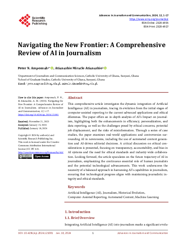 (PDF) Navigating the New Frontier: A Comprehensive Review of AI in ...