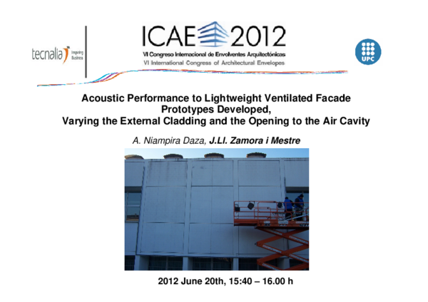(PDF) Acoustic Performance to Lightweight Ventilated Facade Prototypes ...