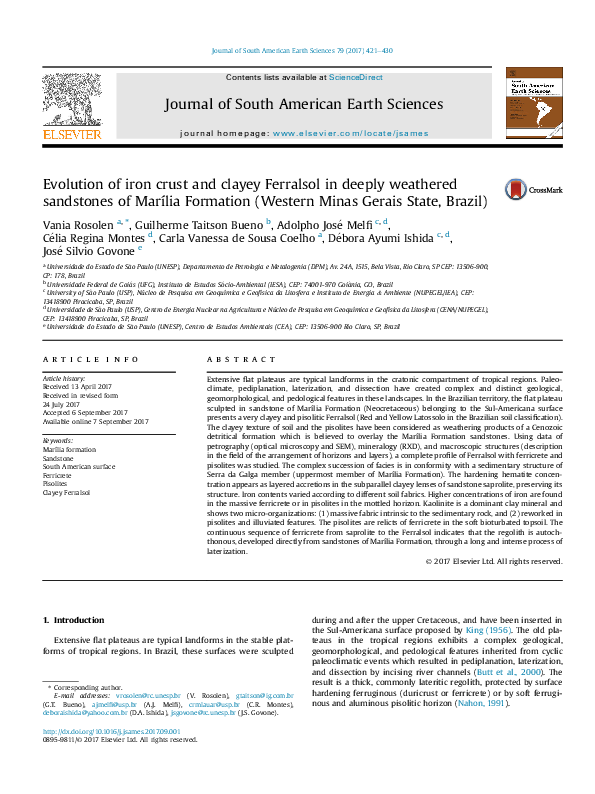 (PDF) Iron Crust and Ferralsol Development in Marília
