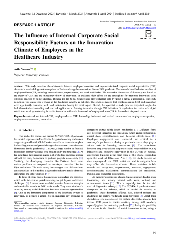 (PDF) The Influence of Internal Corporate Social Responsibility Factors ...