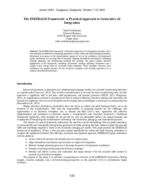 (PDF) The EMERALD Framework: A Practical Approach to Generative AI ...