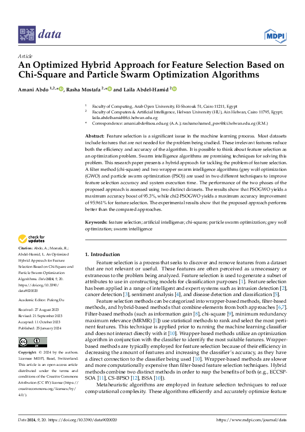 (PDF) An Optimized Hybrid Approach for Feature Selection Based on Chi ...