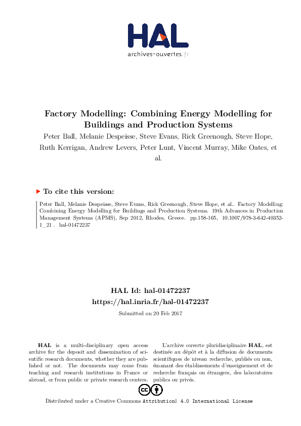 (PDF) Factory Modelling: Combining Energy Modelling for Buildings and ...