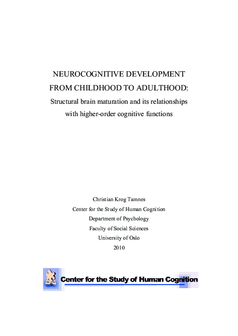 (PDF) Brain Maturation in Adolescence and Young Adulthood: Regional Age ...