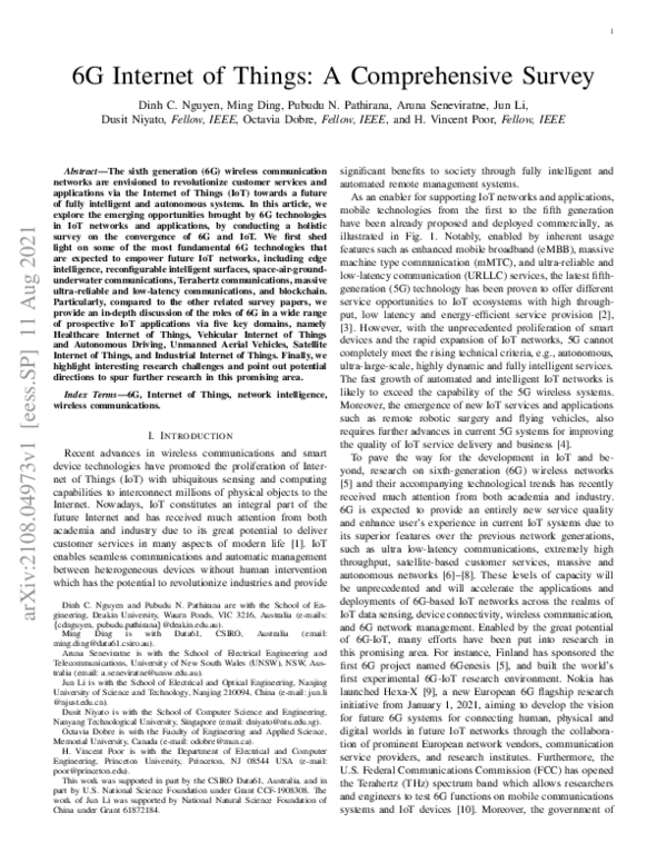 (PDF) 6G Internet of Things: A Comprehensive Survey