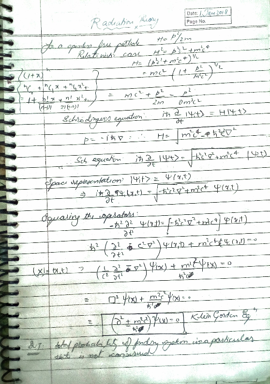 (PDF) Radiation Theory (postgraduation handwritten notes)