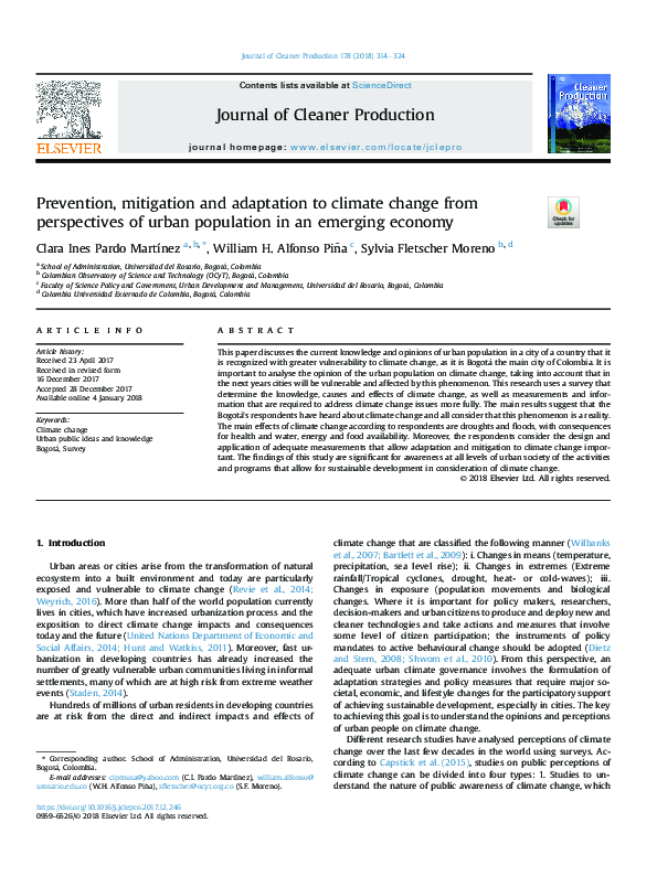 (PDF) Prevention, mitigation and adaptation to climate change from ...