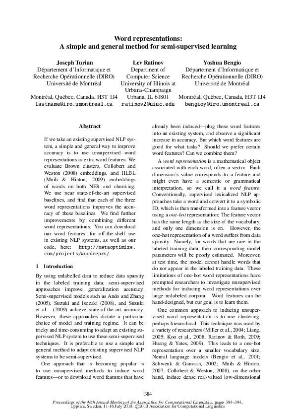 (PDF) Word representations: a simple and general method for semi ...