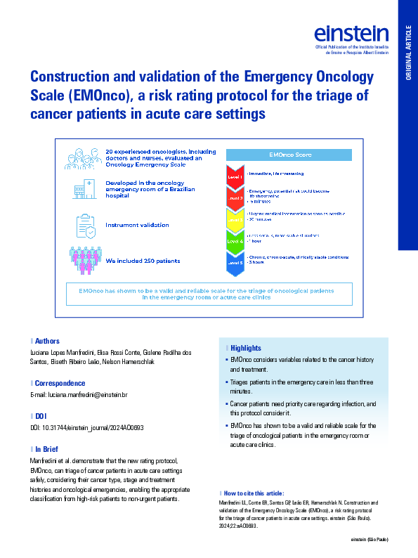 (PDF) Construction and validation of the Emergency Oncology Scale ...
