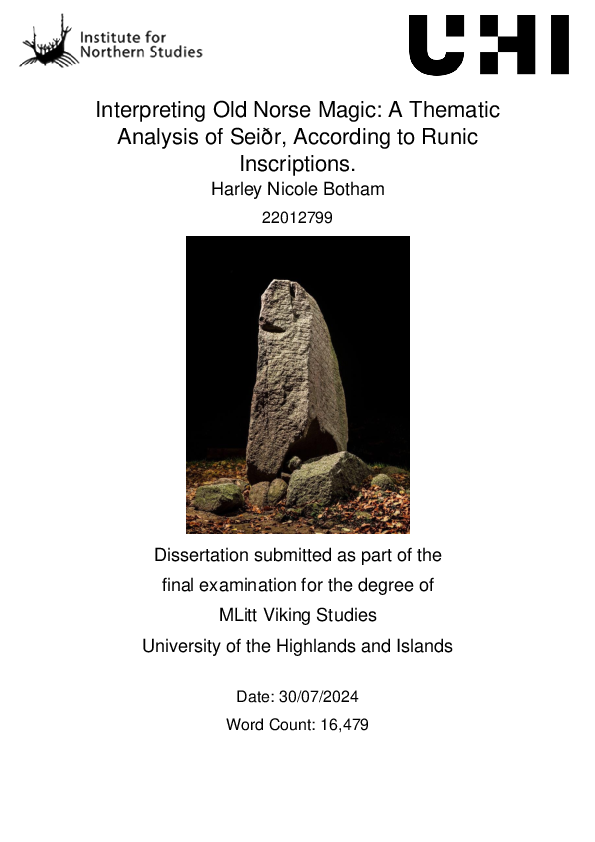 (PDF) Interpreting Old Norse Magic: A Thematic Analysis of Seiðr ...