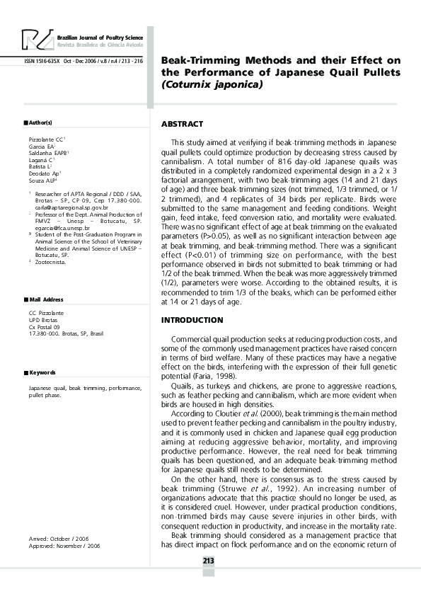 (PDF) Beak-trimming methods and their effect on the performance of ...