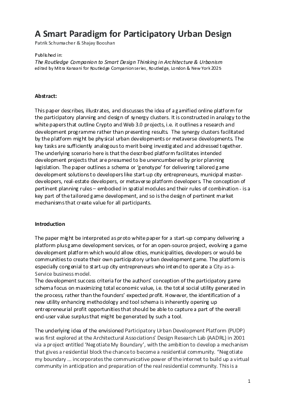 (PDF) A Smart Paradigm for Participatory Urban Design