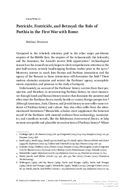 (PDF) Patricide, Fratricide, and Betrayal: The Role of Parthia in the ...