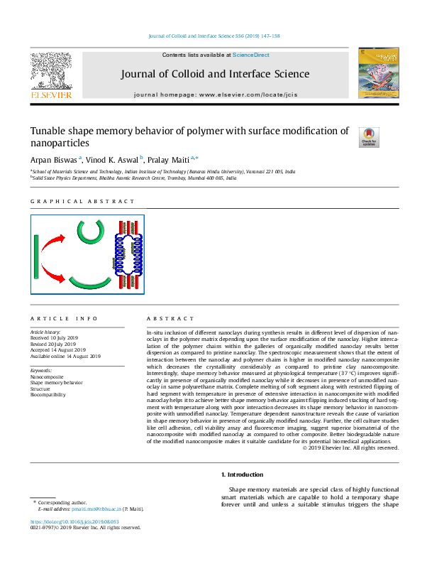 (PDF) Tunable shape memory behavior of polymer with surface ...