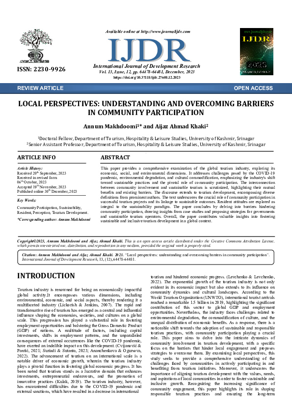(PDF) LOCAL PERSPECTIVES: UNDERSTANDING AND OVERCOMING BARRIERS IN ...