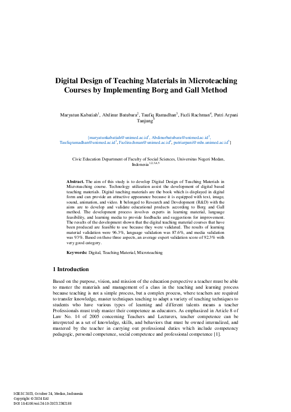 (PDF) Digital Design of Teaching Materials in Microteaching Courses by ...