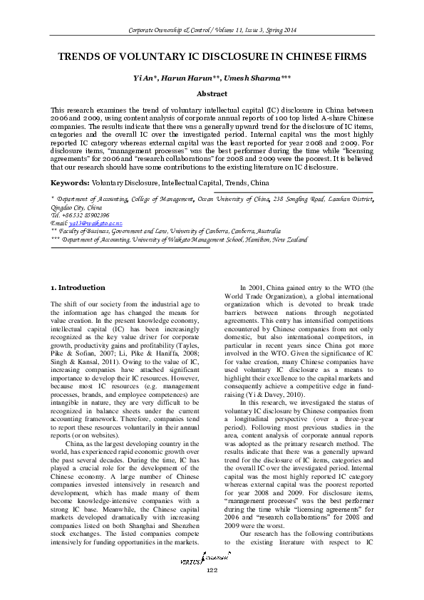 (PDF) Trends of voluntary IC disclosure in Chinese