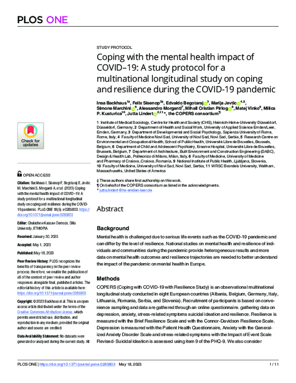 (PDF) Coping with the mental health impact of COVID–19: A study ...