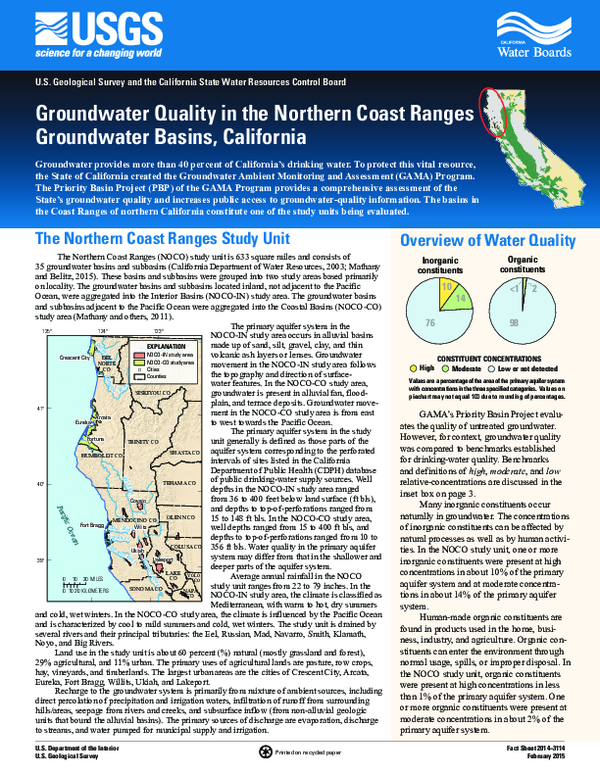 (PDF) Groundwater quality in the Northern Coast Ranges Basins, California