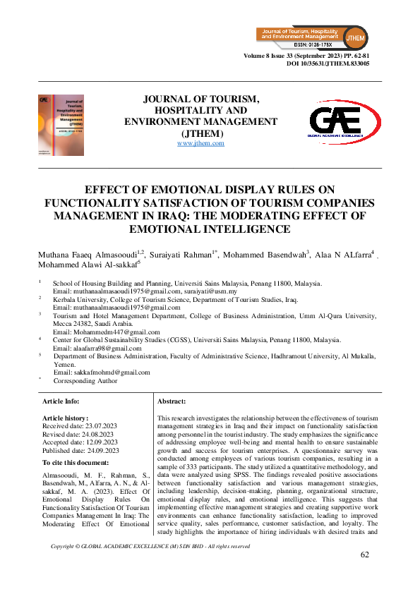 (PDF) Effect of Emotional Display Rules on Functionality Satisfaction ...