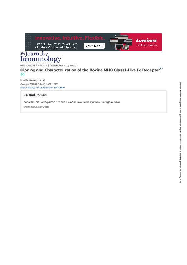 (PDF) Cloning and Characterization of the Bovine MHC Class I-Like Fc ...