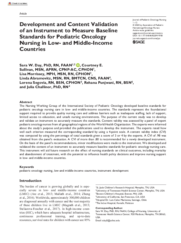 (PDF) Development and content validation of an instrument to document ...