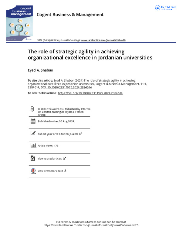 (PDF) The role of strategic agility in achieving organizational ...