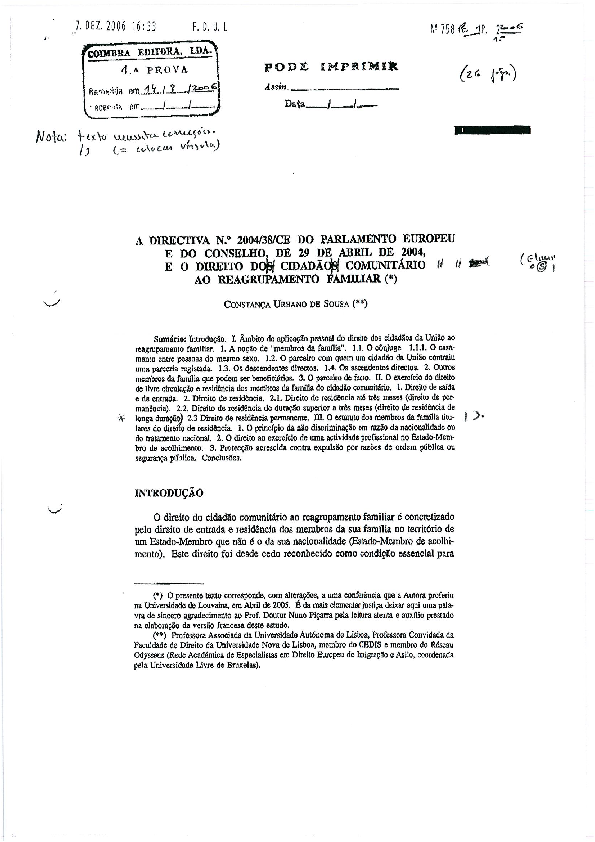 (PDF) A Directiva n.° 2004/38/CE do Parlamento Europeu e do Conselho ...