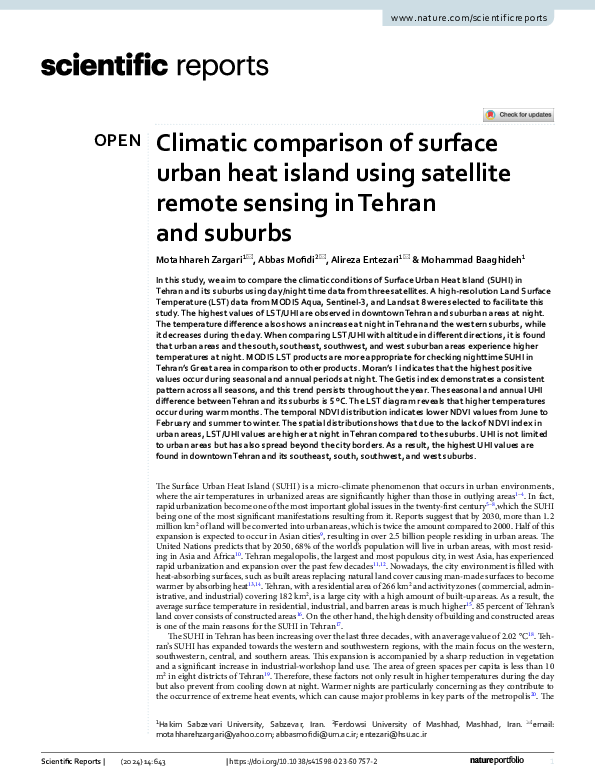 (PDF) Climatic comparison of surface urban heat island using satellite ...