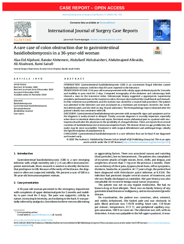 (PDF) A rare case of colon obstruction due to gastrointestinal ...