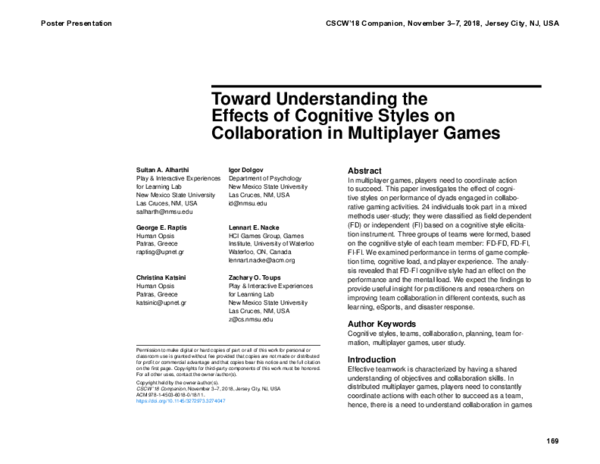 (PDF) Toward Understanding the Effects of Cognitive Styles on ...