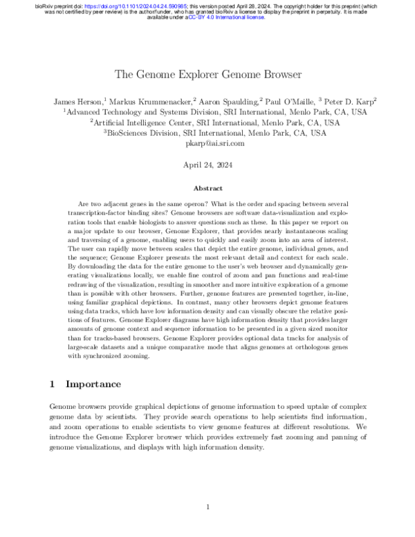(PDF) The Genome Explorer Genome Browser