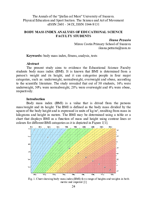 (PDF) Body Mass Index Analysis of Educational Science Faculty Students